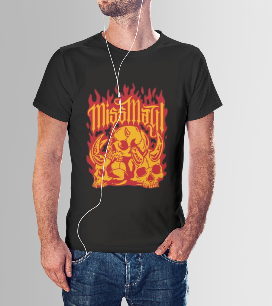 Solid State Records Miss May I Skull Flames No Place For Me Black T-Shirt