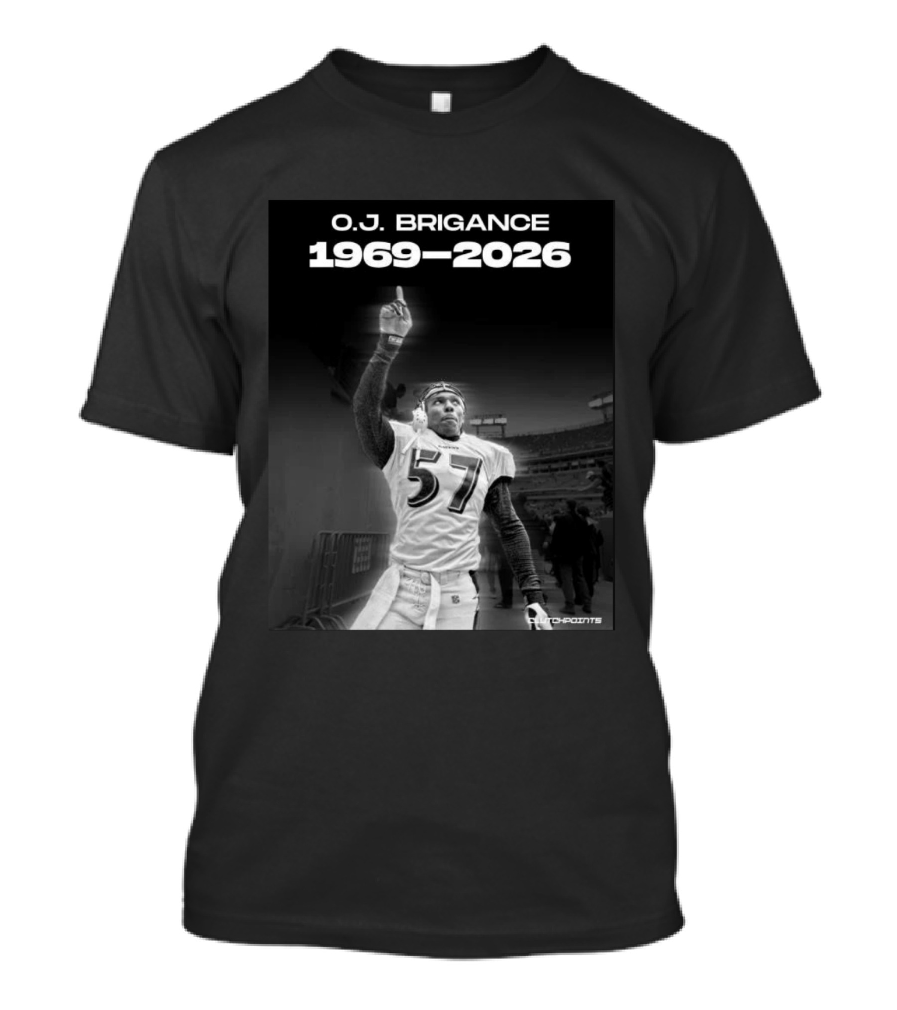 O.J. Brigance 1969 2026 Ravens Linebacker Legacy T-Shirt