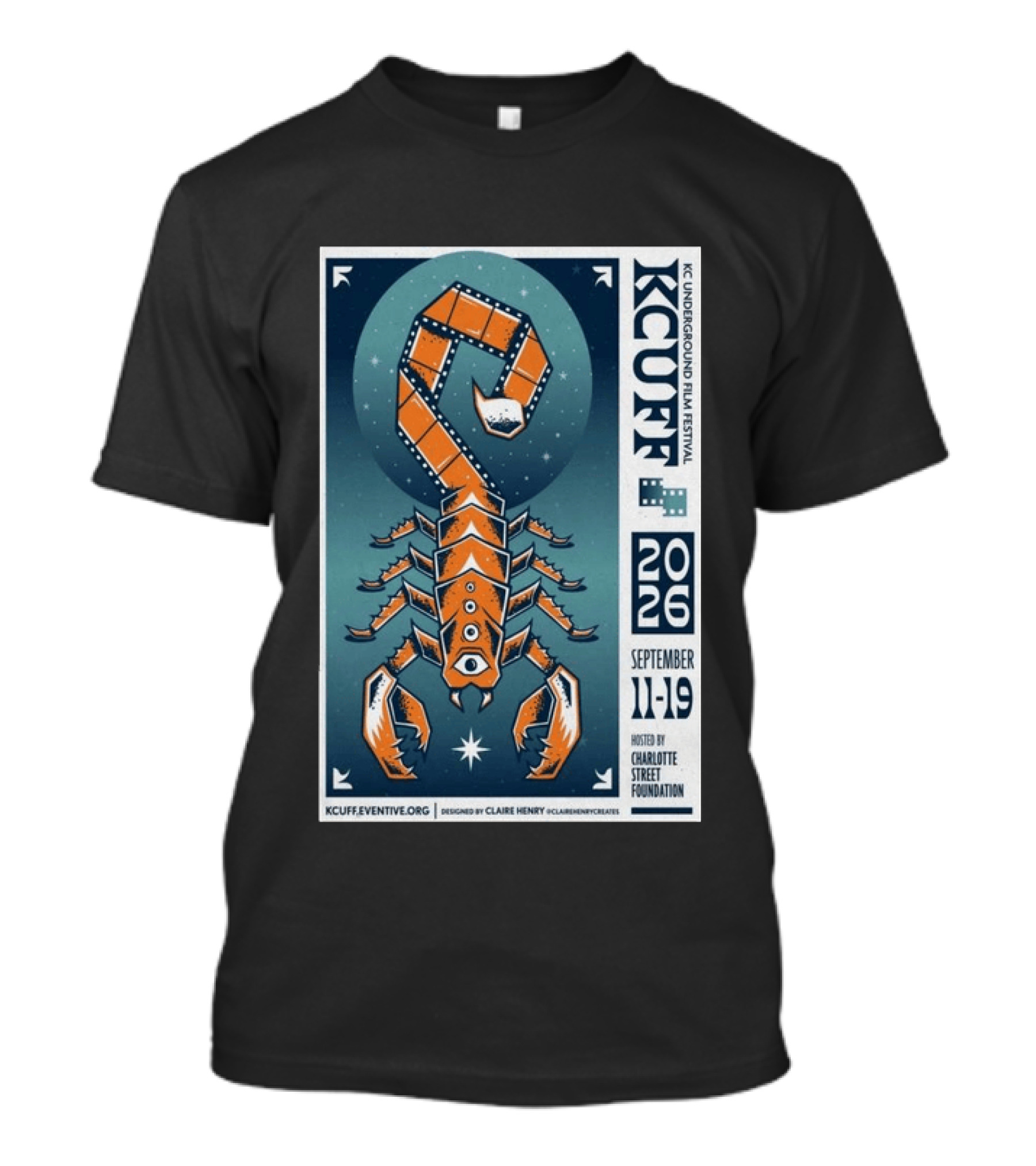 KC Underground Film Festival 2026 Scorpion September 11 19 Charlotte Street Foundation T-Shirt