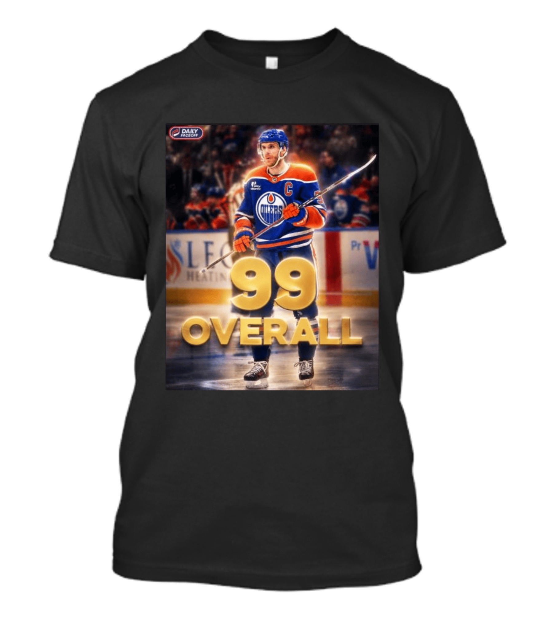 McDavid Oilers 99 Overall Daily Faceoff NHL Captain Hockey T-Shirt