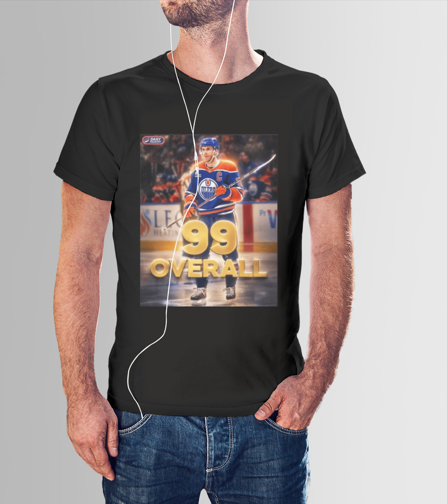McDavid Oilers 99 Overall Daily Faceoff NHL Captain Hockey T-Shirt