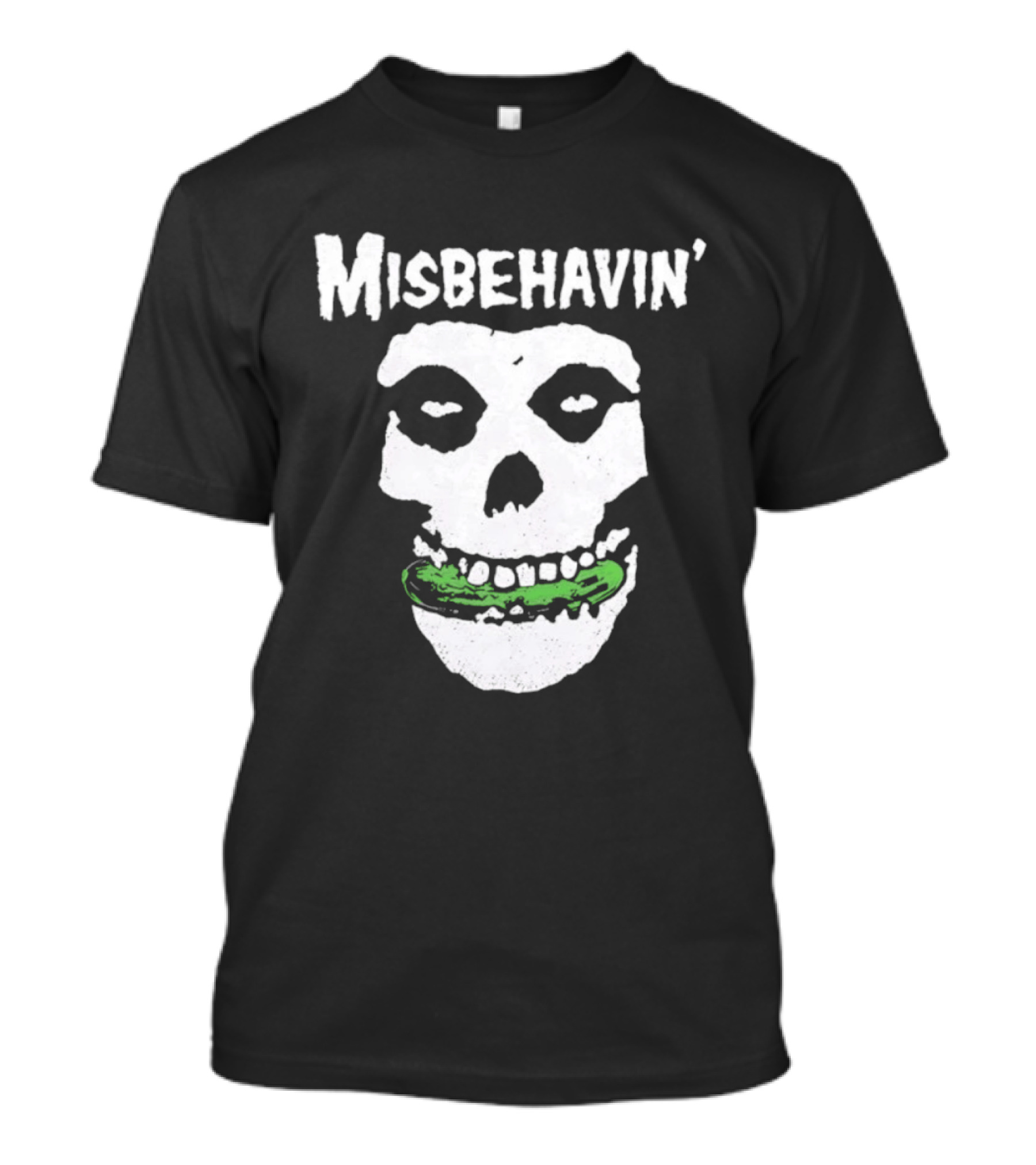 Misbehavin' Pickle Skull Misfits Punk Rock T-Shirt