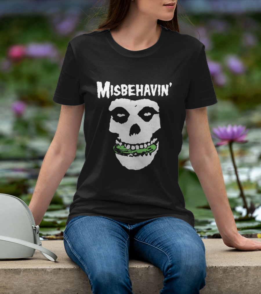 Misbehavin' Pickle Skull Misfits Punk Rock T-Shirt