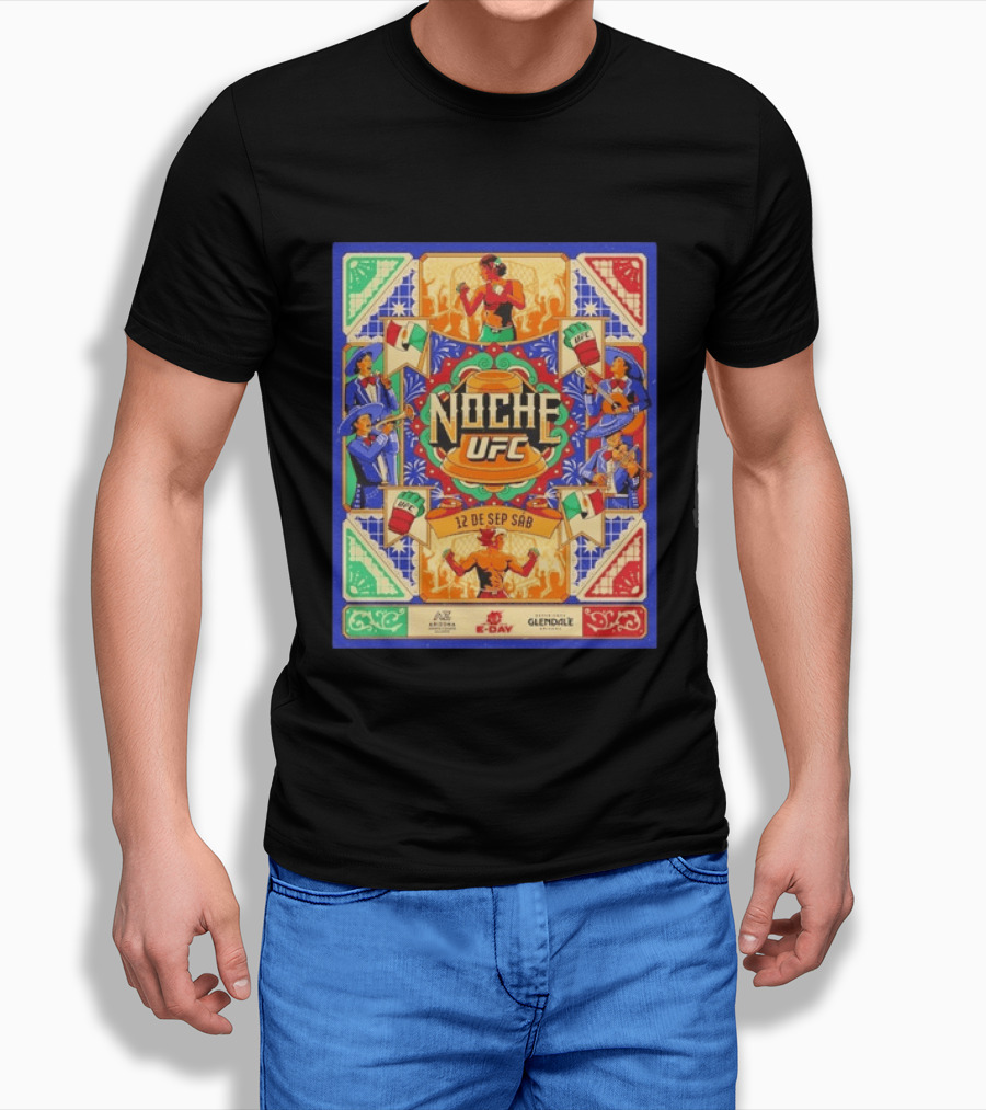 Noche UFC 12 De Sep Sáb Glendale Arizona Event Fiesta Vibrant S And Music Celebration T-Shirt