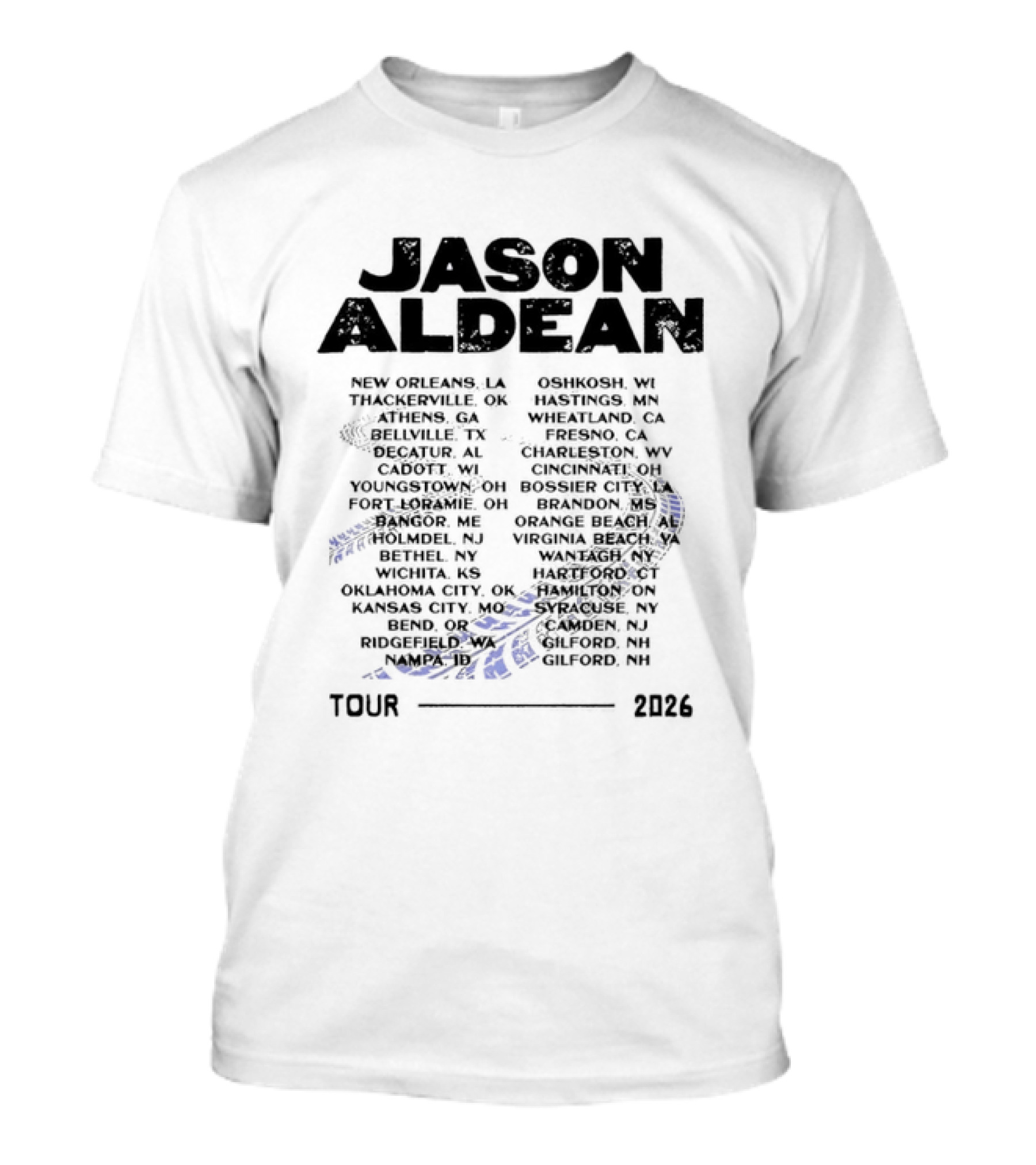 Jason Aldean Tour 2026 Concert Dates Schedule Country Music Events T-Shirt