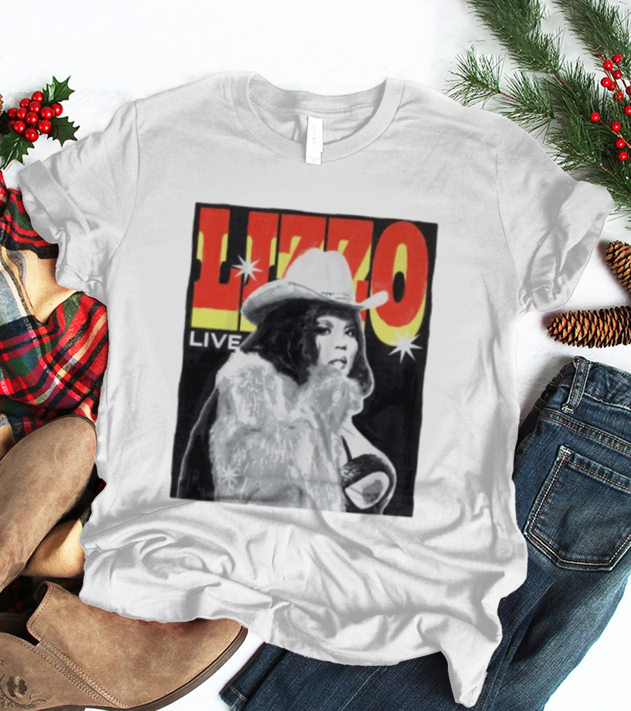 Lizzo Live Houston Mar 06 Texan Style Fur Coat Hat T-Shirt