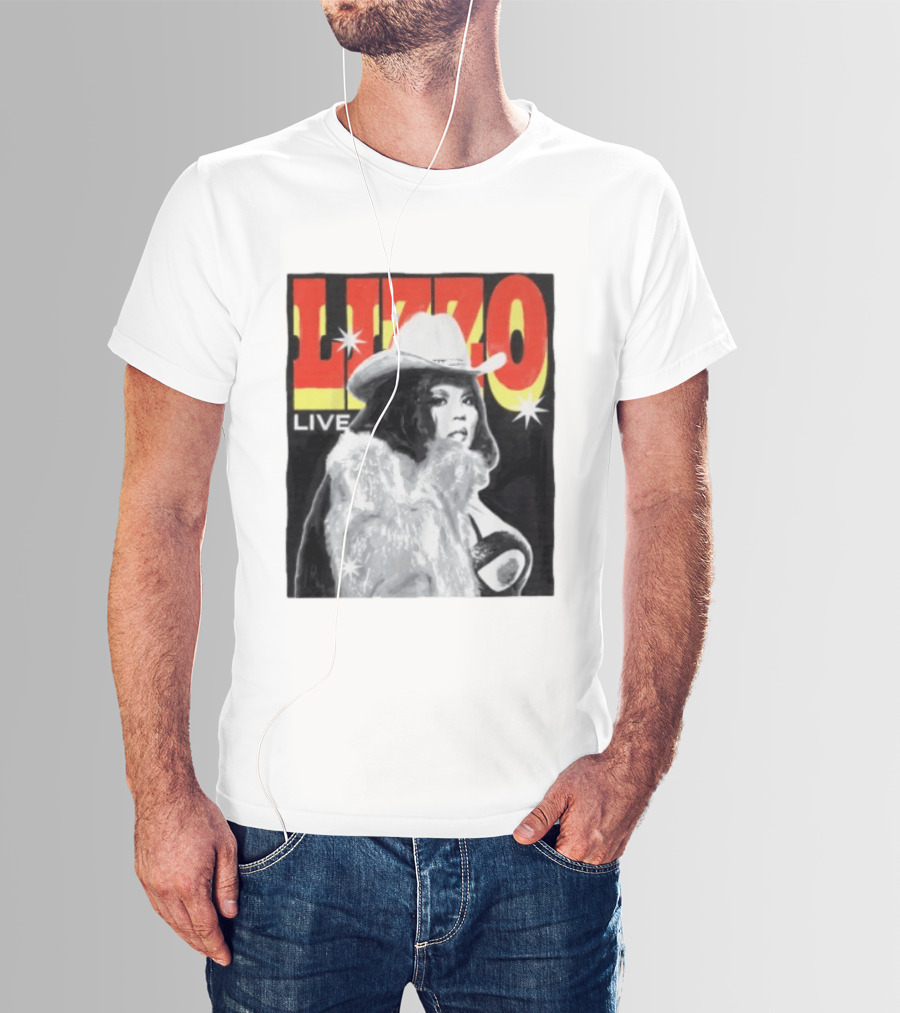 Lizzo Live Houston Mar 06 Texan Style Fur Coat Hat T-Shirt