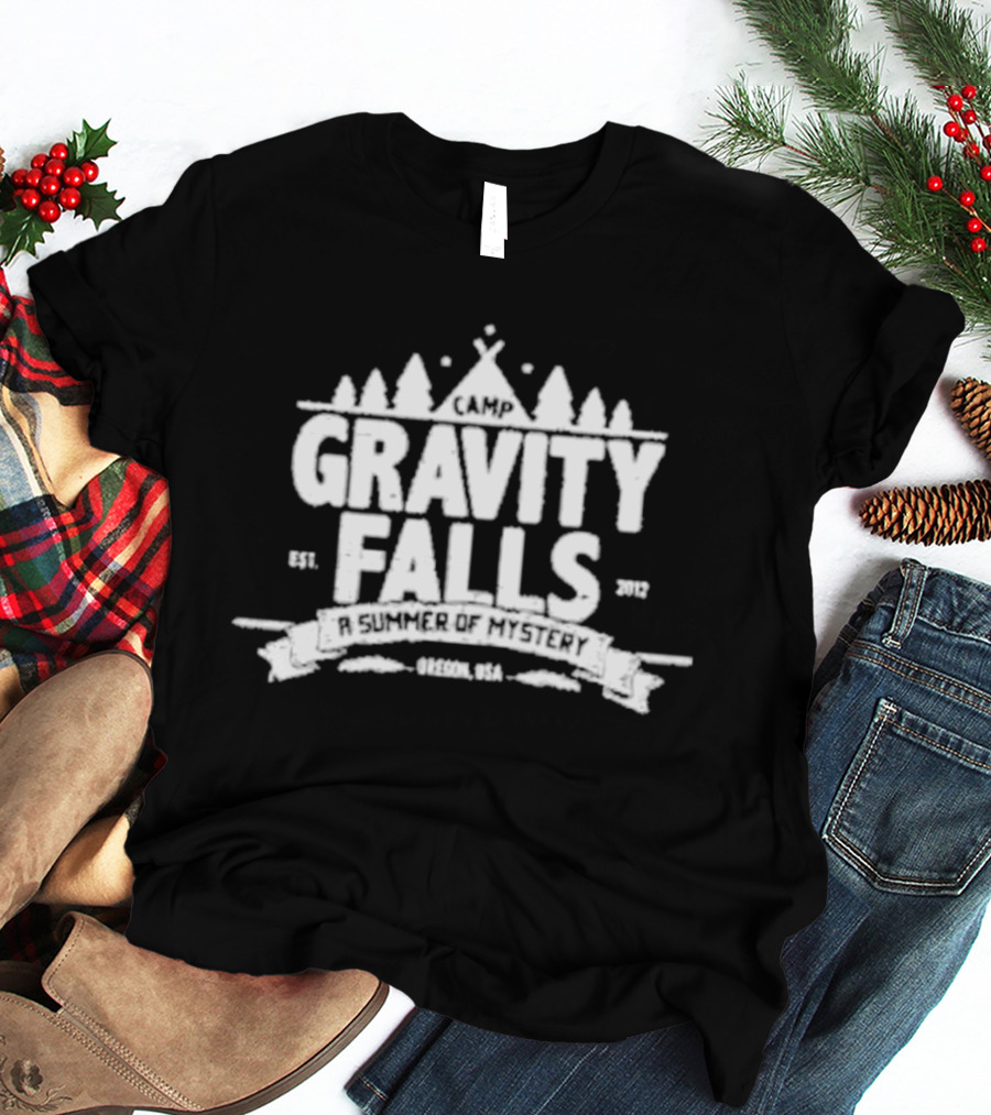 Camp Gravity Falls A Summer Of Mystery Drecon USA Est. 2012 T-Shirt