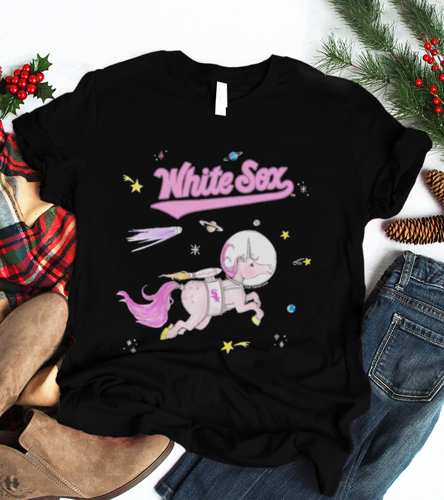 Chicago White Sox Tiny Turnip Youth Space Unicorn Galaxy Adventure T-Shirt