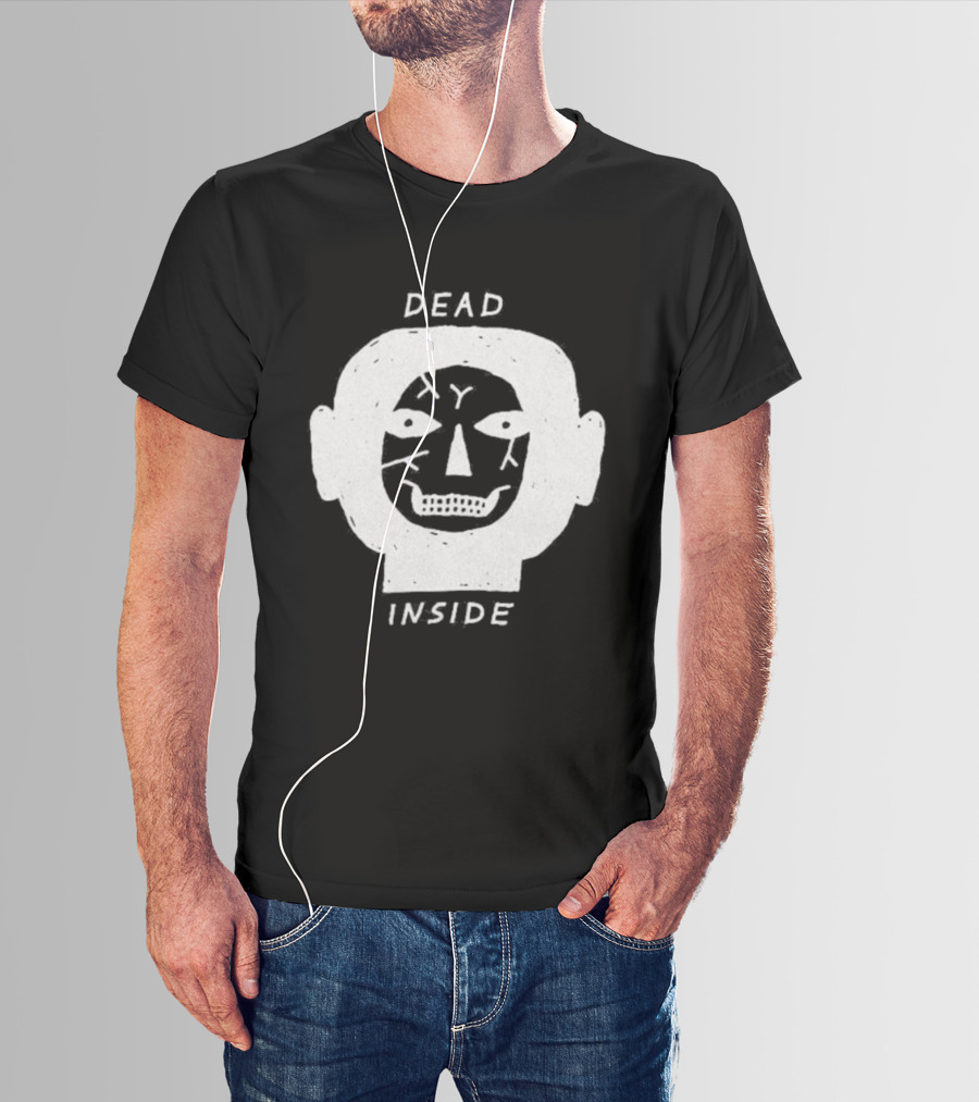 Dead Inside Skull Face Gothic Dark Minimalist T-Shirt