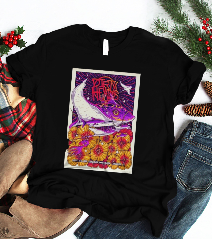 Dirty Heads Long Beach Amphitheater August 18 2026 Vibrant Stingray And Flowers T-Shirt