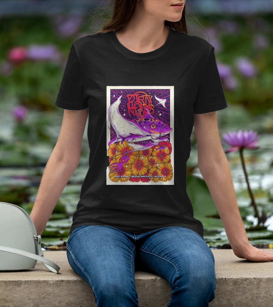 Dirty Heads Long Beach Amphitheater August 18 2026 Vibrant Stingray And Flowers T-Shirt