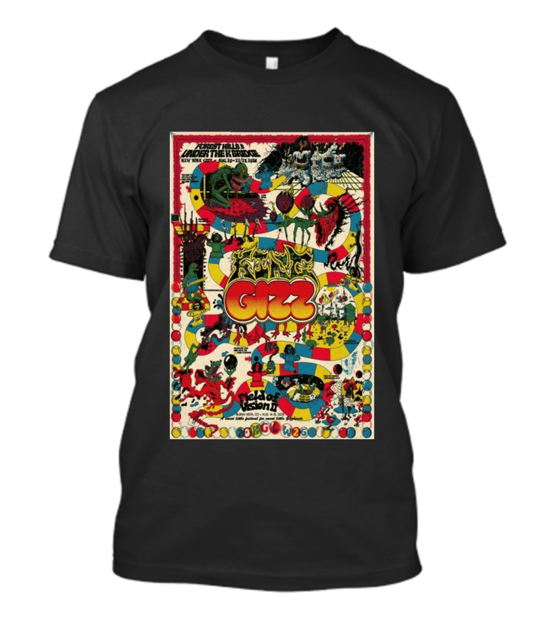 Goose Aug 18 2026 Commodore Ballroom Vancouver BC Flying Gizz Field Of Vision New York City Forest Hills Under The Rainbow T-Shirt
