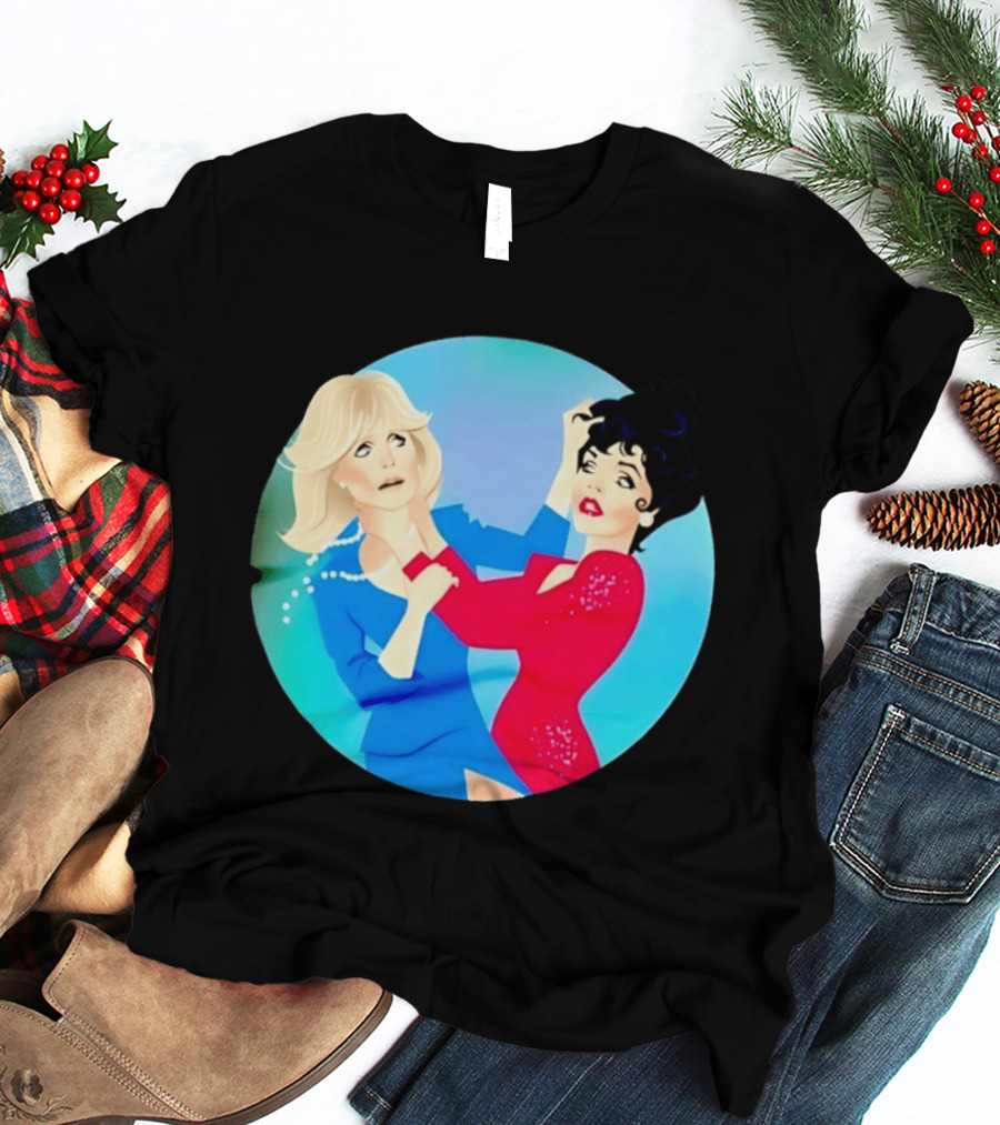 Alexis Carrington Krystle Carrington Iconic Dynasty Catfight Scene T-Shirt