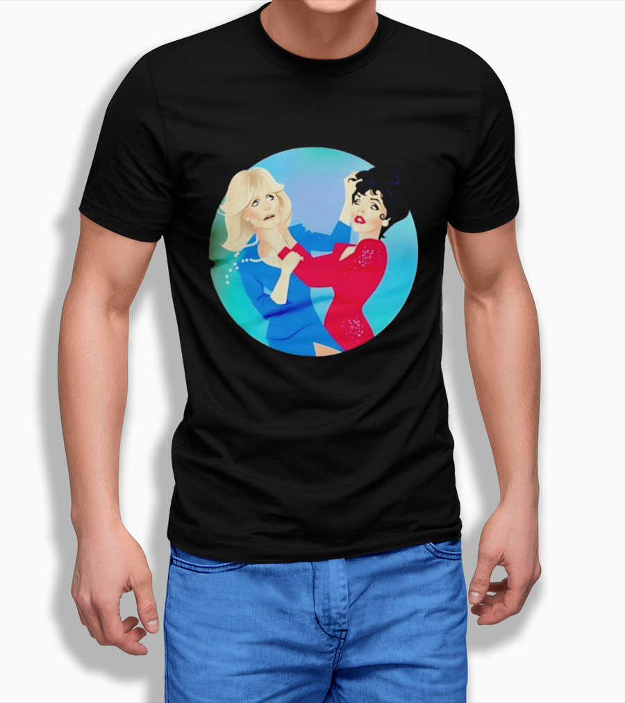 Alexis Carrington Krystle Carrington Iconic Dynasty Catfight Scene T-Shirt