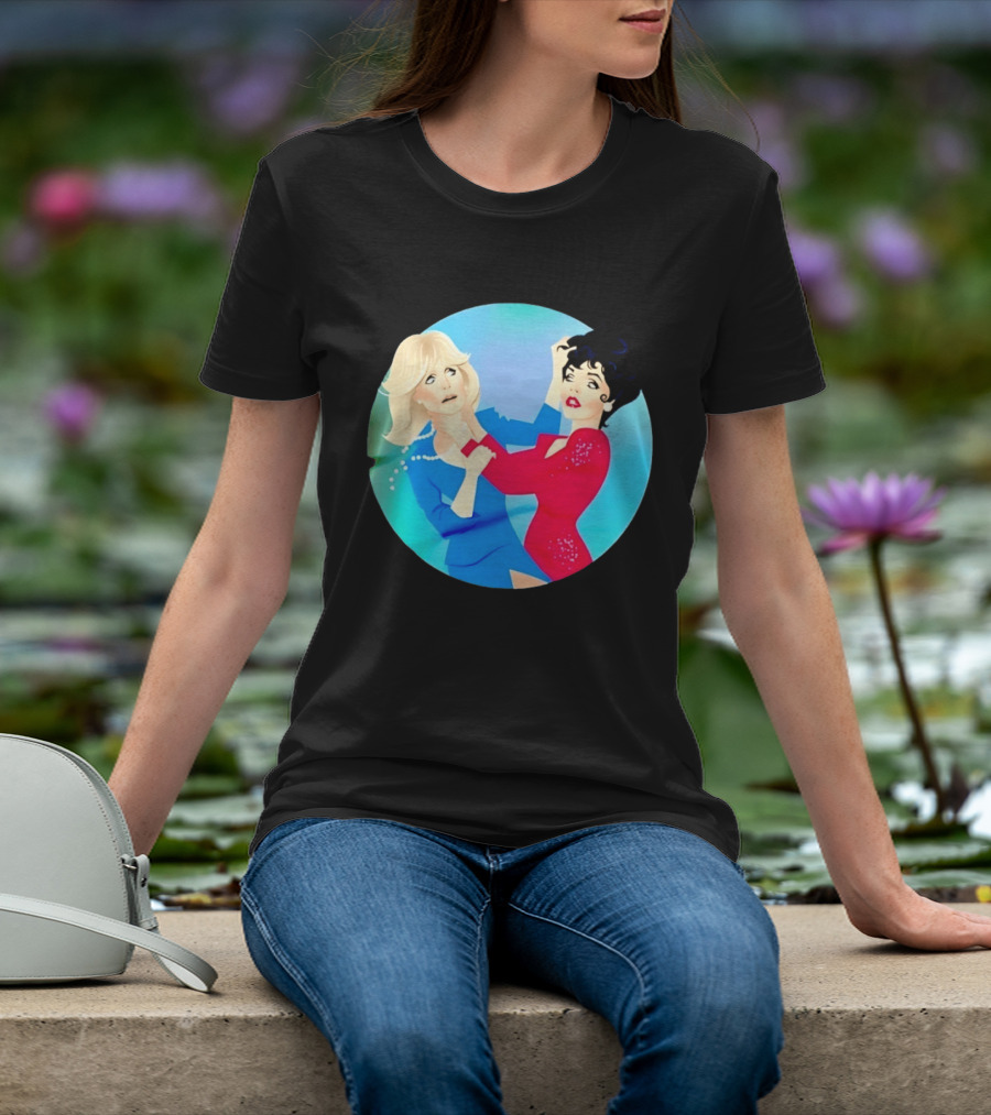 Alexis Carrington Krystle Carrington Iconic Dynasty Catfight Scene T-Shirt