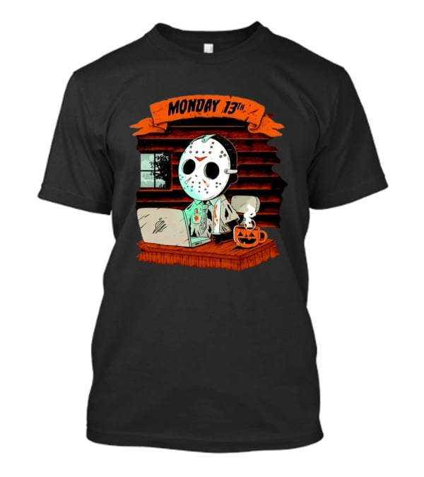 Jason Voorhees Monday 13th Office Work Halloween Horror Movie T-Shirt
