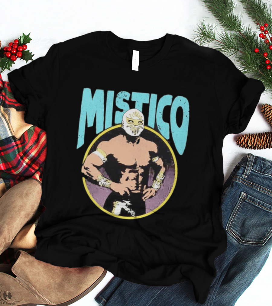 Mistico Lucha Libre Wrestler CMLL Mexican Wrestling Iconic Masked Fighter T-Shirt