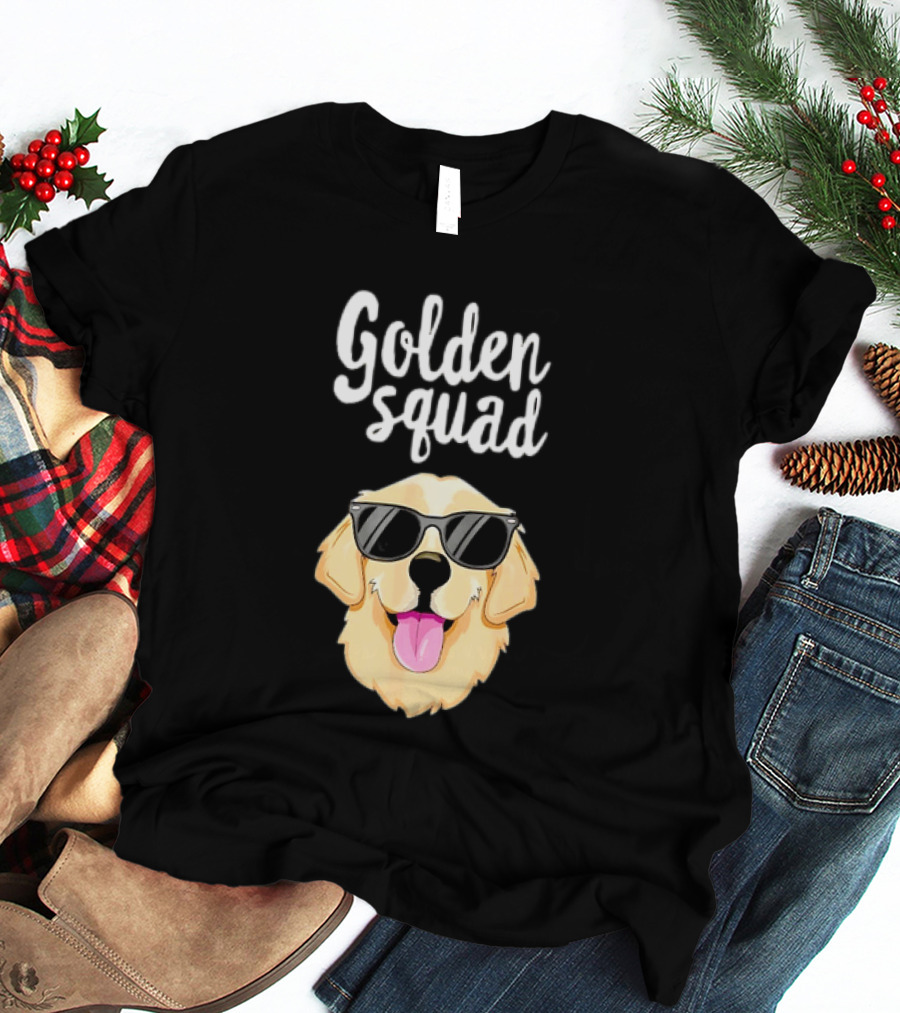 Golden Squad Golden Retriever Dog With Sunglasses T-Shirt