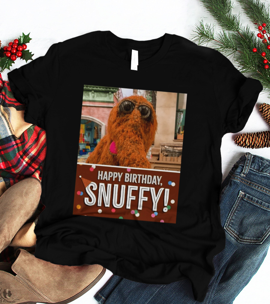 Happy Birthday Snuffy Celebrate With Cheerful Confetti T-Shirt