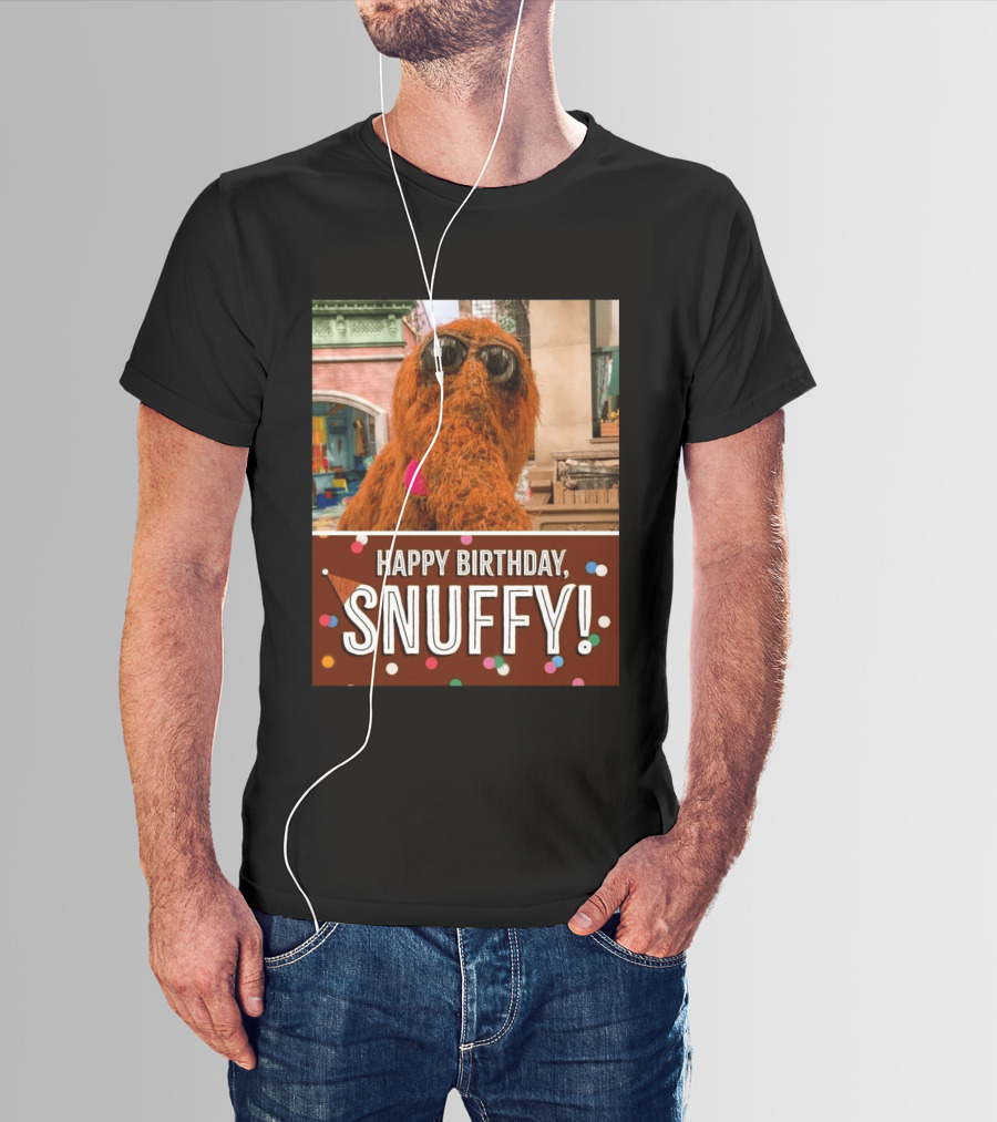 Happy Birthday Snuffy Celebrate With Cheerful Confetti T-Shirt