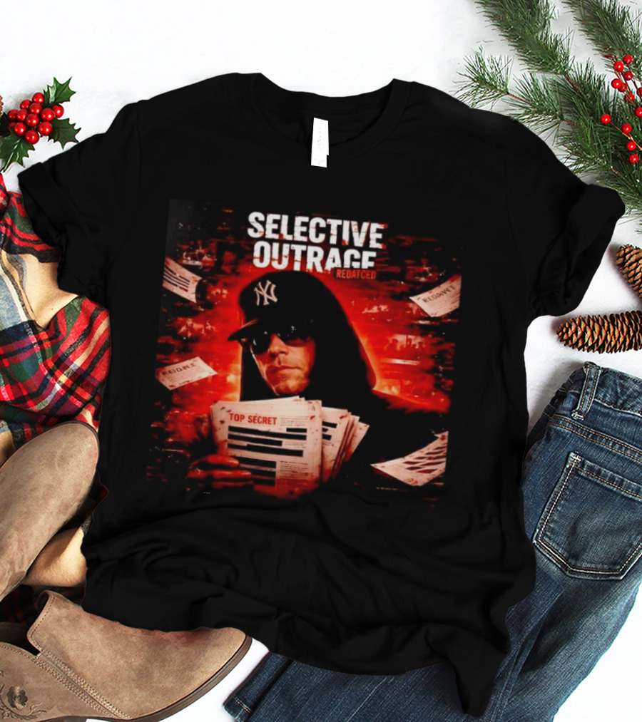 Selective Outrage Redacted Top Secret NY Yankees Hat T-Shirt