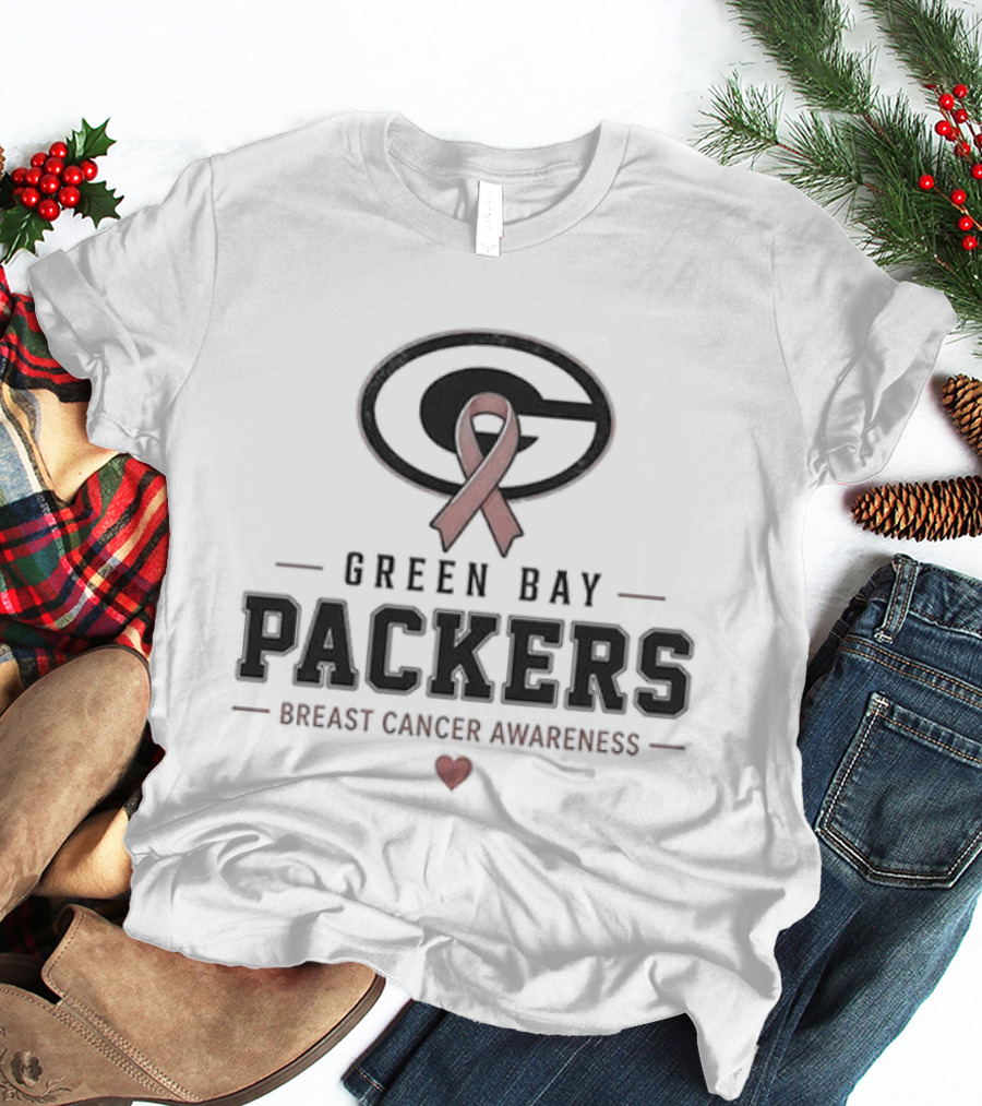 Green Bay Packers Breast Cancer Awareness Faith Over Fear Hope Over Everything T-Shirt