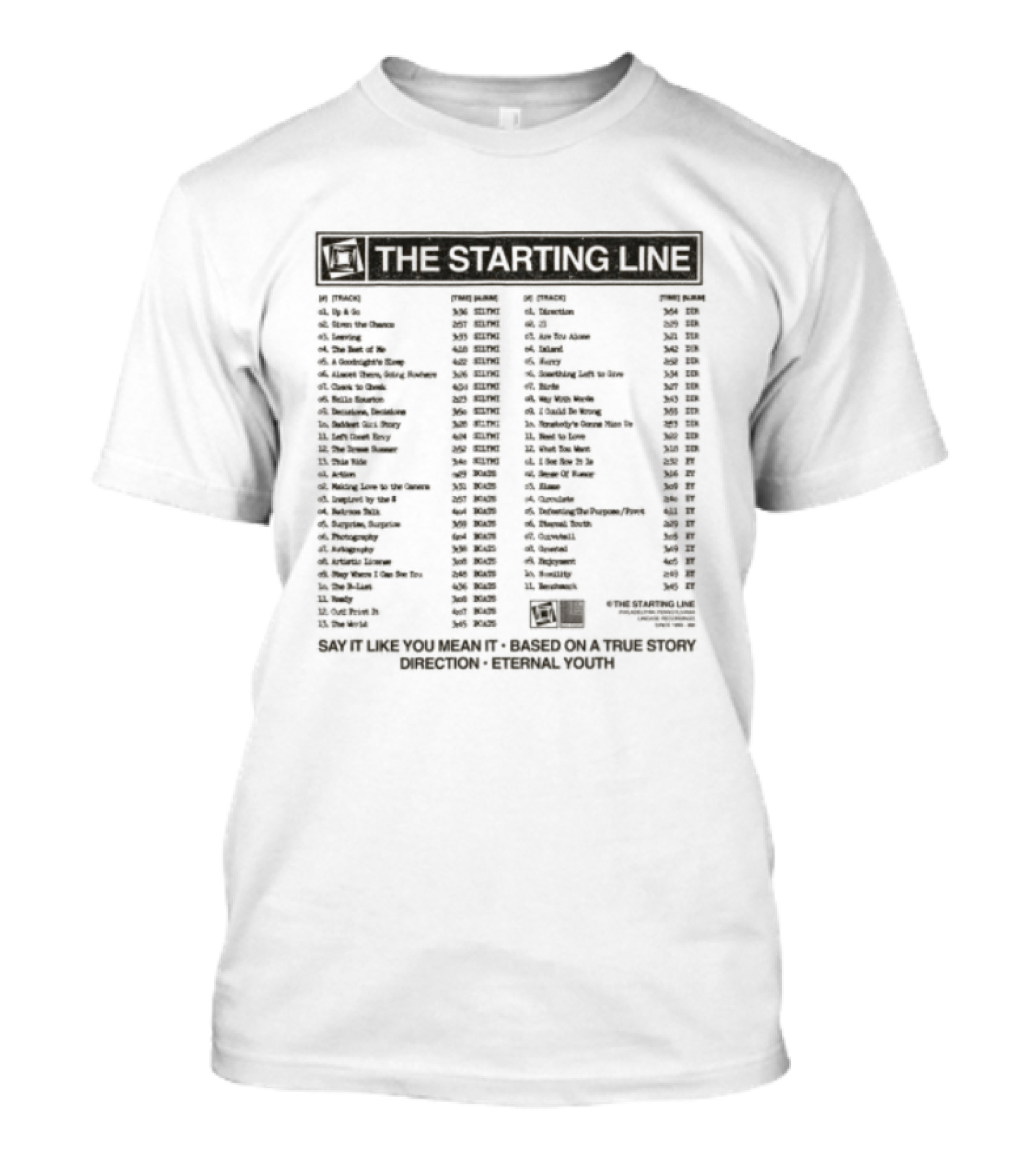 The Starting Line Complete Songs And Lyrics Collection Vintage Music Band Merch T-Shirt
