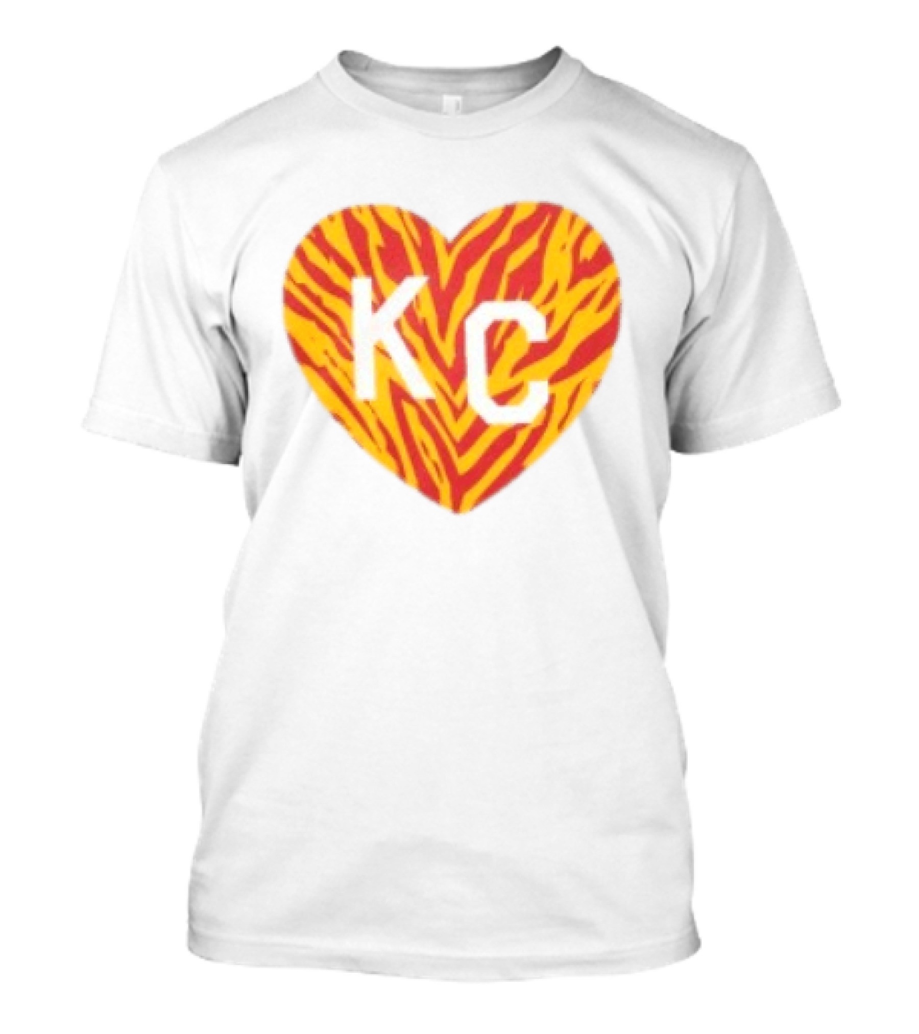 Made In KC Red Yellow Stripes Heart Charlie Hustle T-Shirt