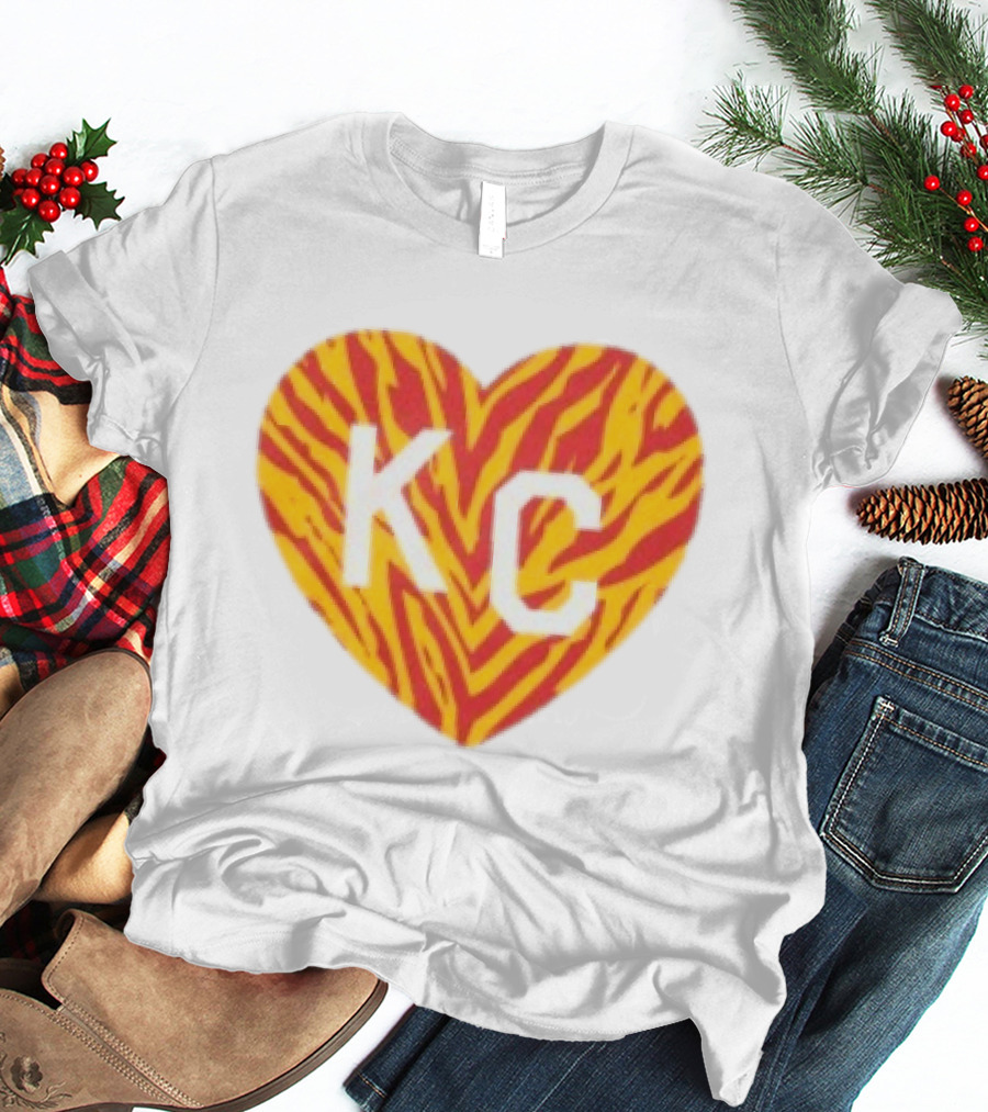 Made In KC Red Yellow Stripes Heart Charlie Hustle T-Shirt