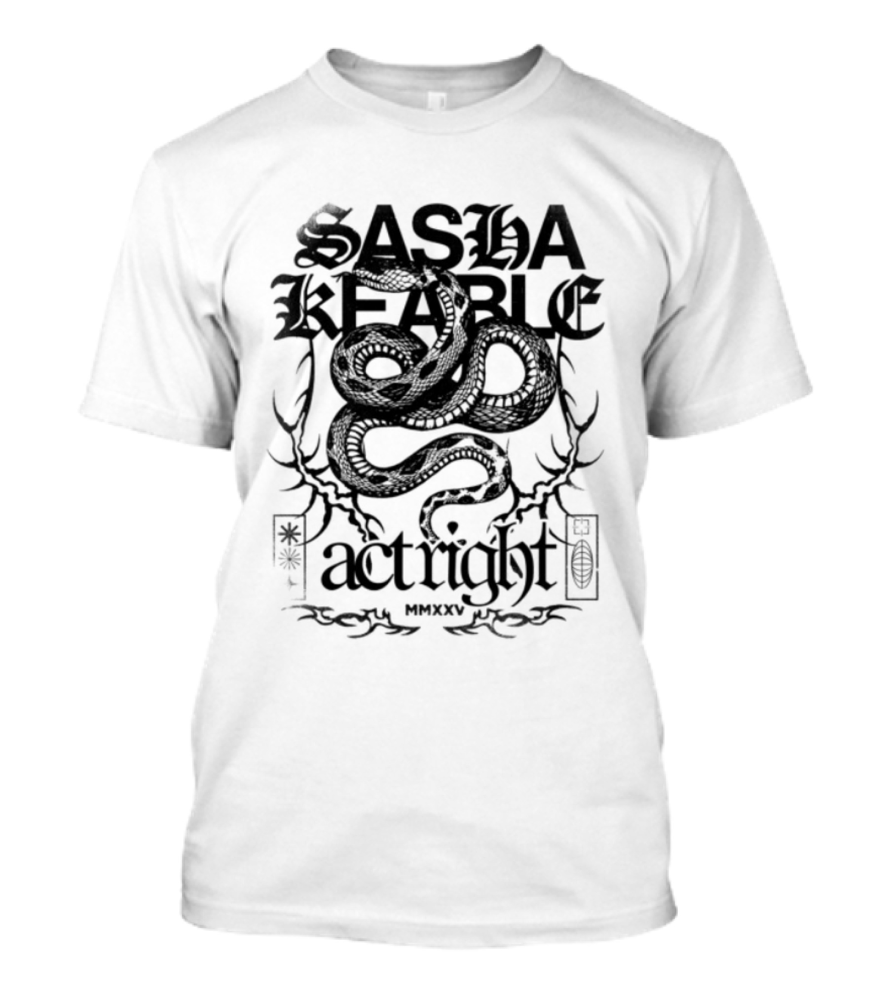 Sasha Keable Act Right US Tour White Snake T-Shirt