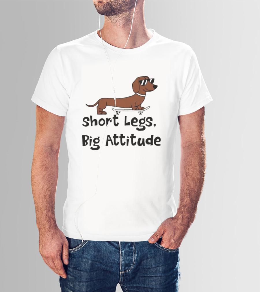Dachshund Skater Short Legs Big Attitude T-Shirt