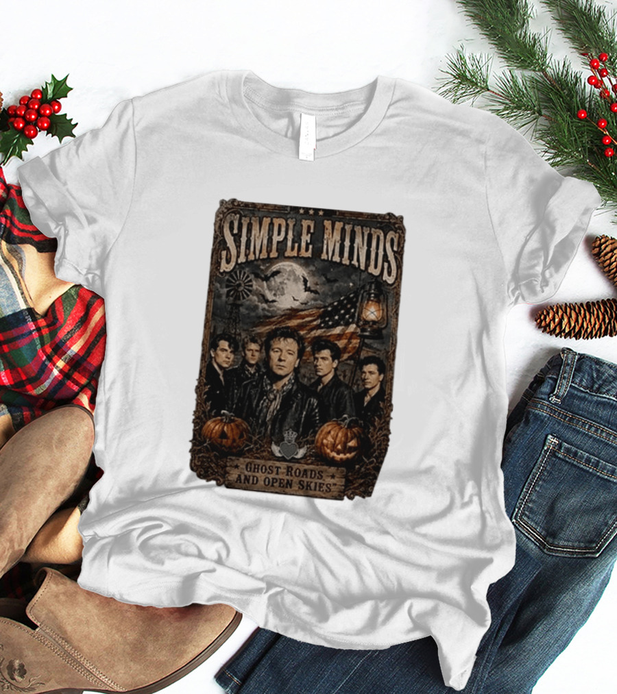 Simple Minds Band Ghost Roads And Open Skies Vintage American Flag T-Shirt