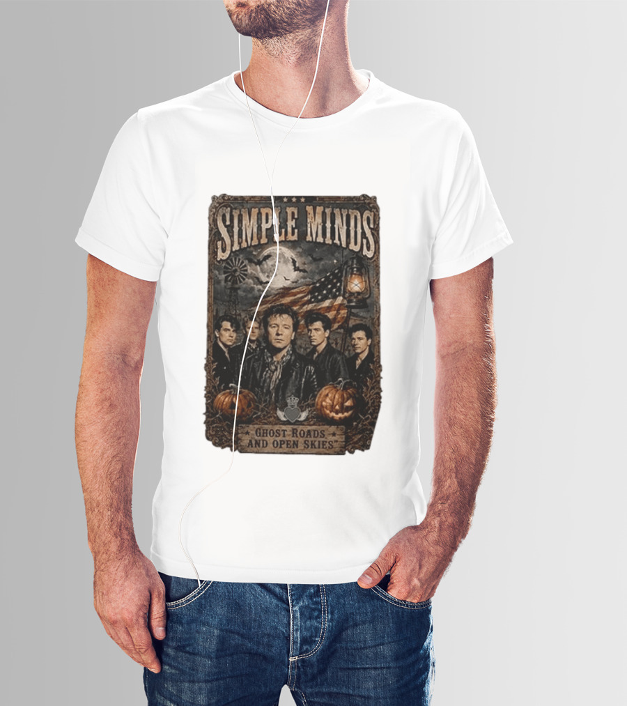 Simple Minds Band Ghost Roads And Open Skies Vintage American Flag T-Shirt