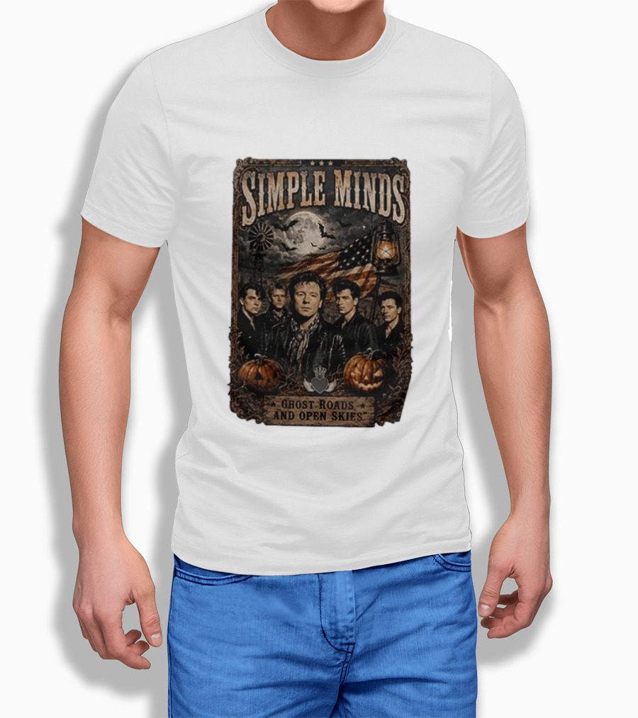 Simple Minds Band Ghost Roads And Open Skies Vintage American Flag T-Shirt