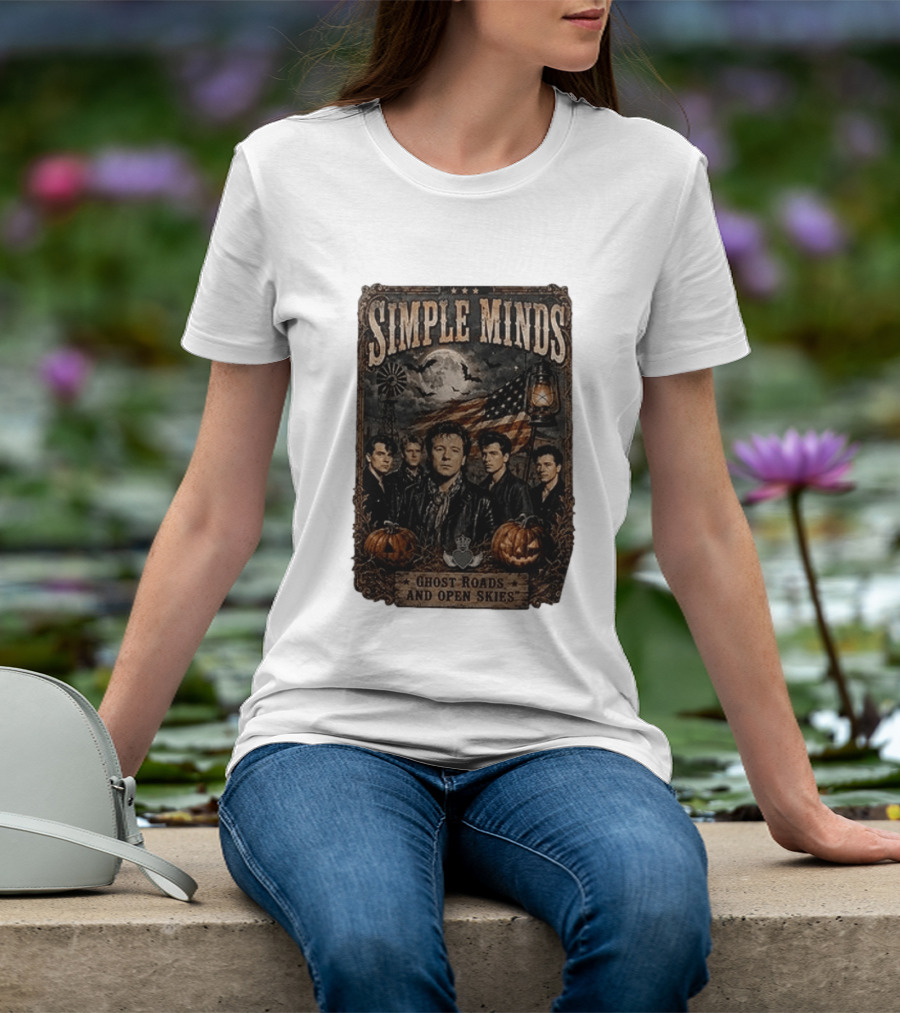 Simple Minds Band Ghost Roads And Open Skies Vintage American Flag T-Shirt