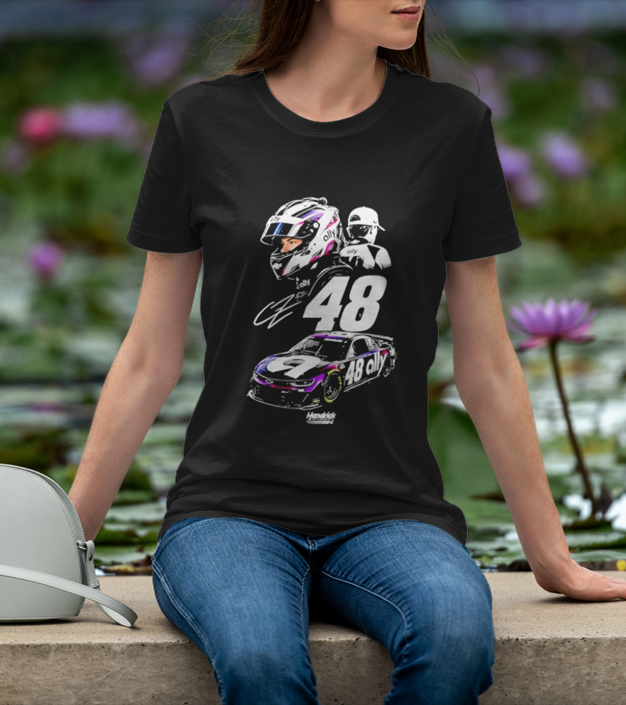 Alex Bowman 48 Ally Racing Helmet Car Hendrick Motorsports T-Shirt