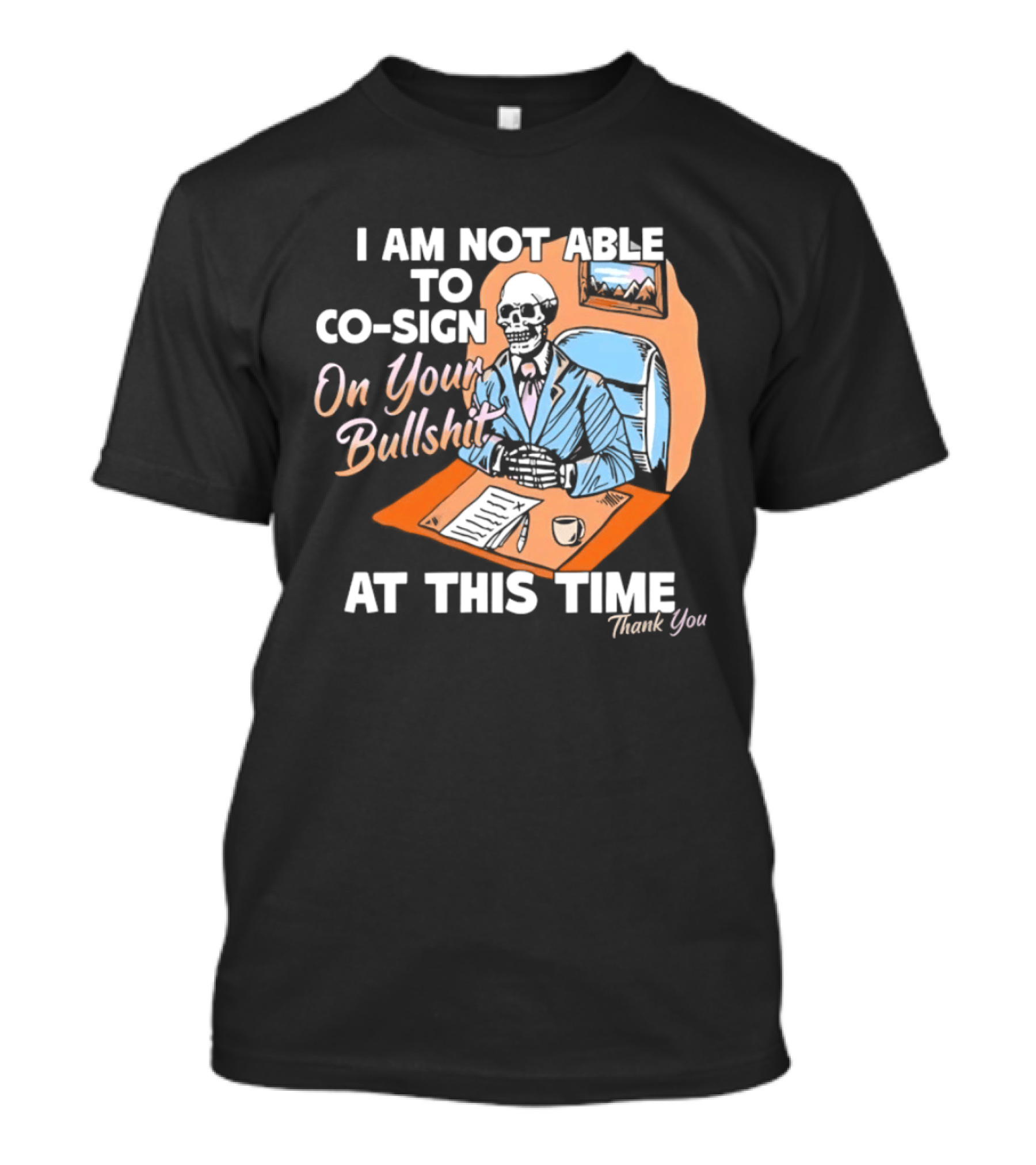 I Am Not Able To Co Sign On Your Bullshit At This Time Thank You T-Shirt