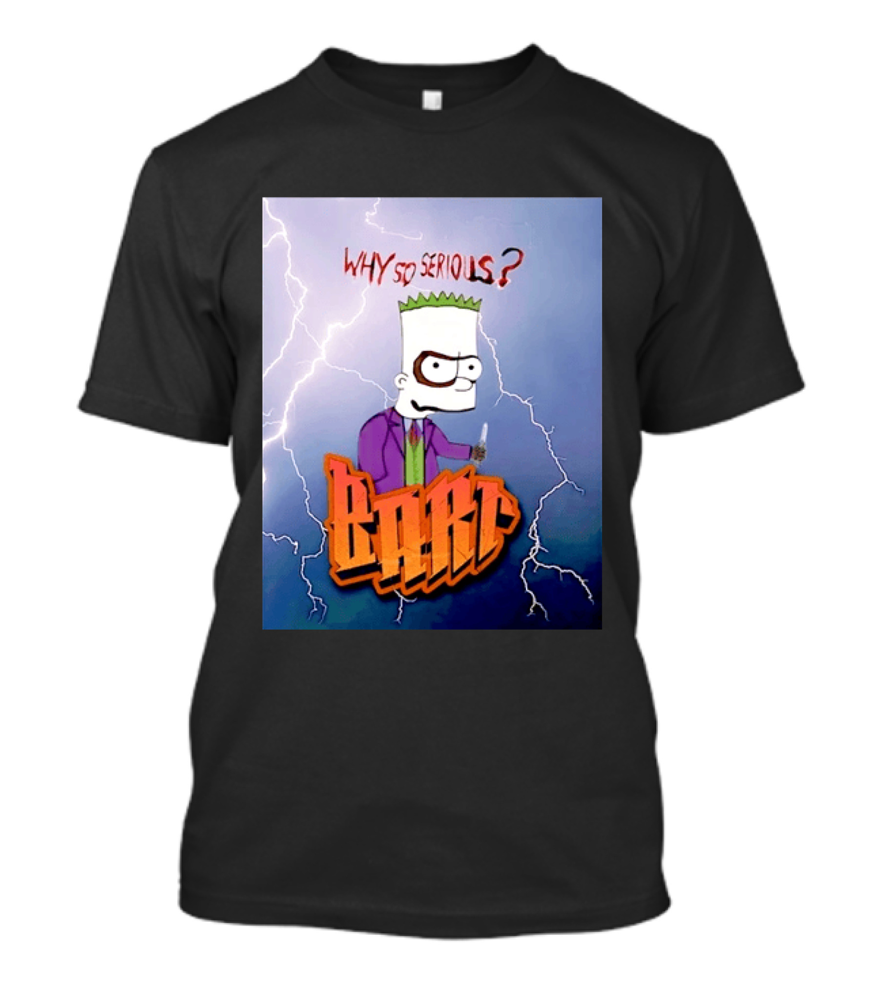 Bart Simpson Why So Serious Joker Lightning Mashup T-Shirt