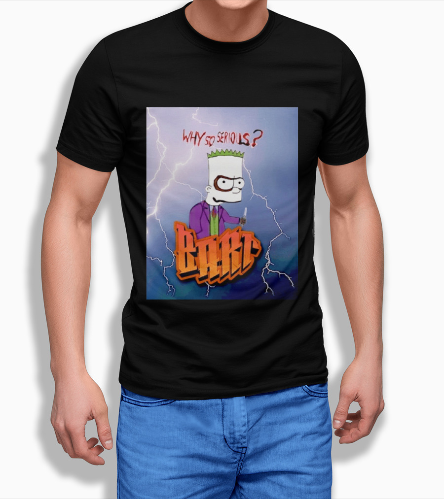 Bart Simpson Why So Serious Joker Lightning Mashup T-Shirt