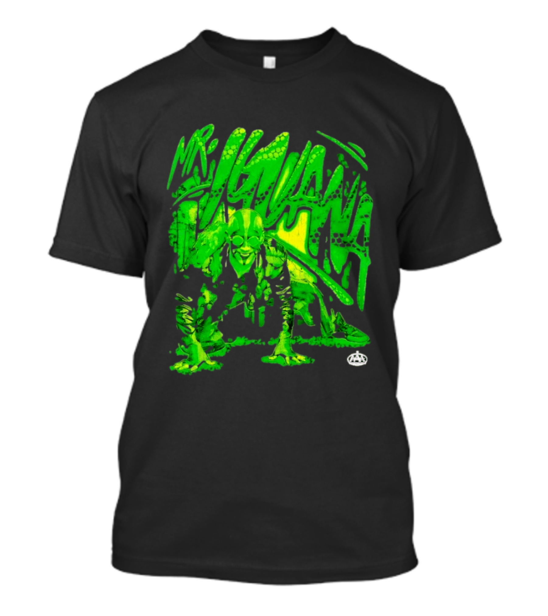 Mr Iguana AAA Lucha Libre Wrestler Crouching Masked Green Creature T-Shirt