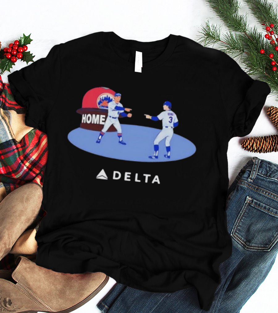 New York Mets MLB Delta Home Baseball Players Pointing Meme T-Shirt
