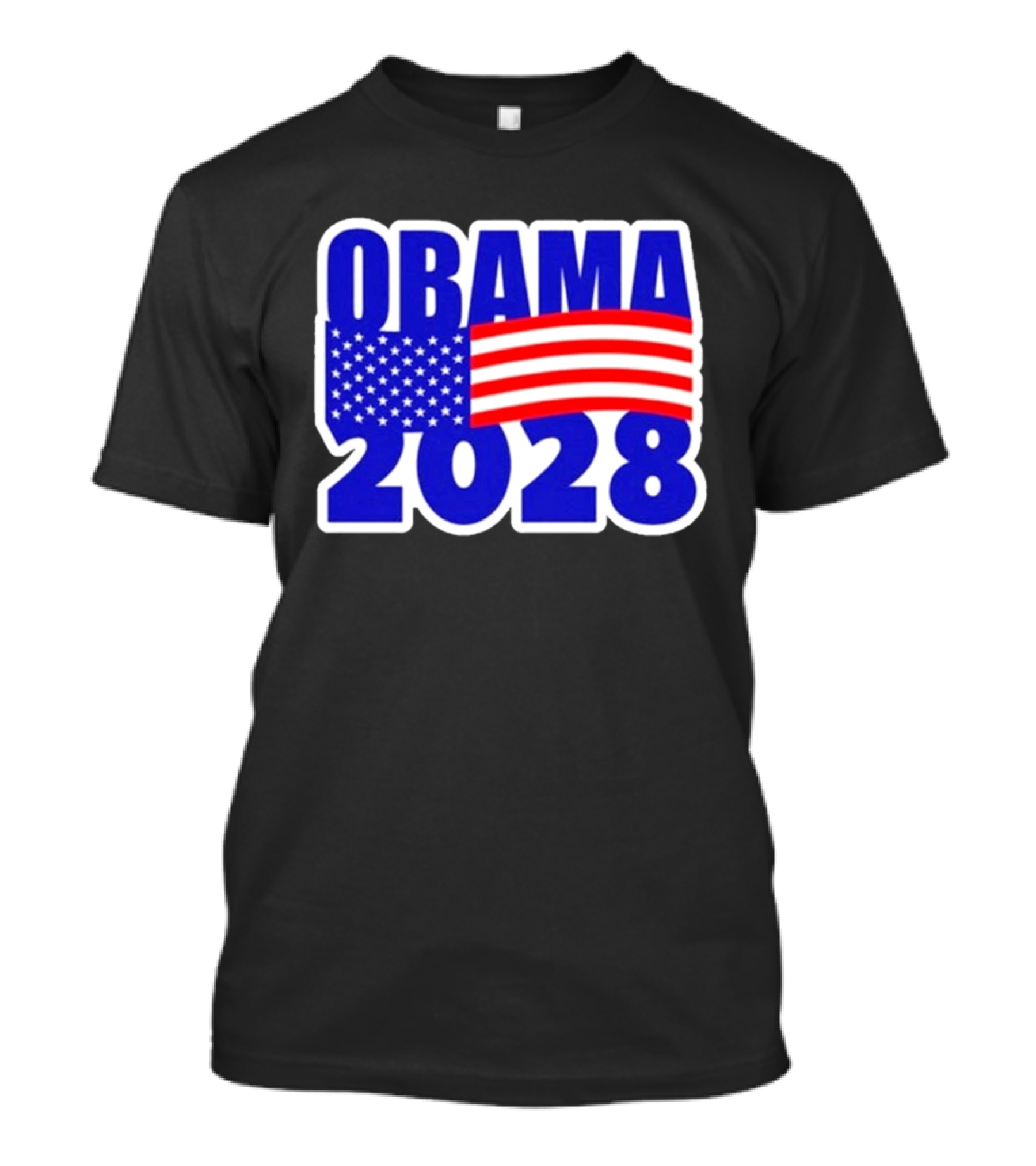 Obama 2028 American Flag Campaign T-Shirt