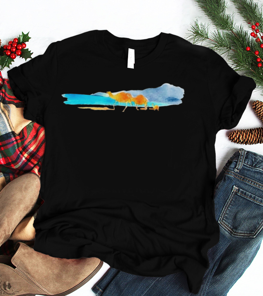 Oman Camel Limited Edition Watercolor Landscape T-Shirt