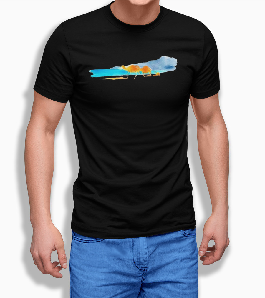 Oman Camel Limited Edition Watercolor Landscape T-Shirt