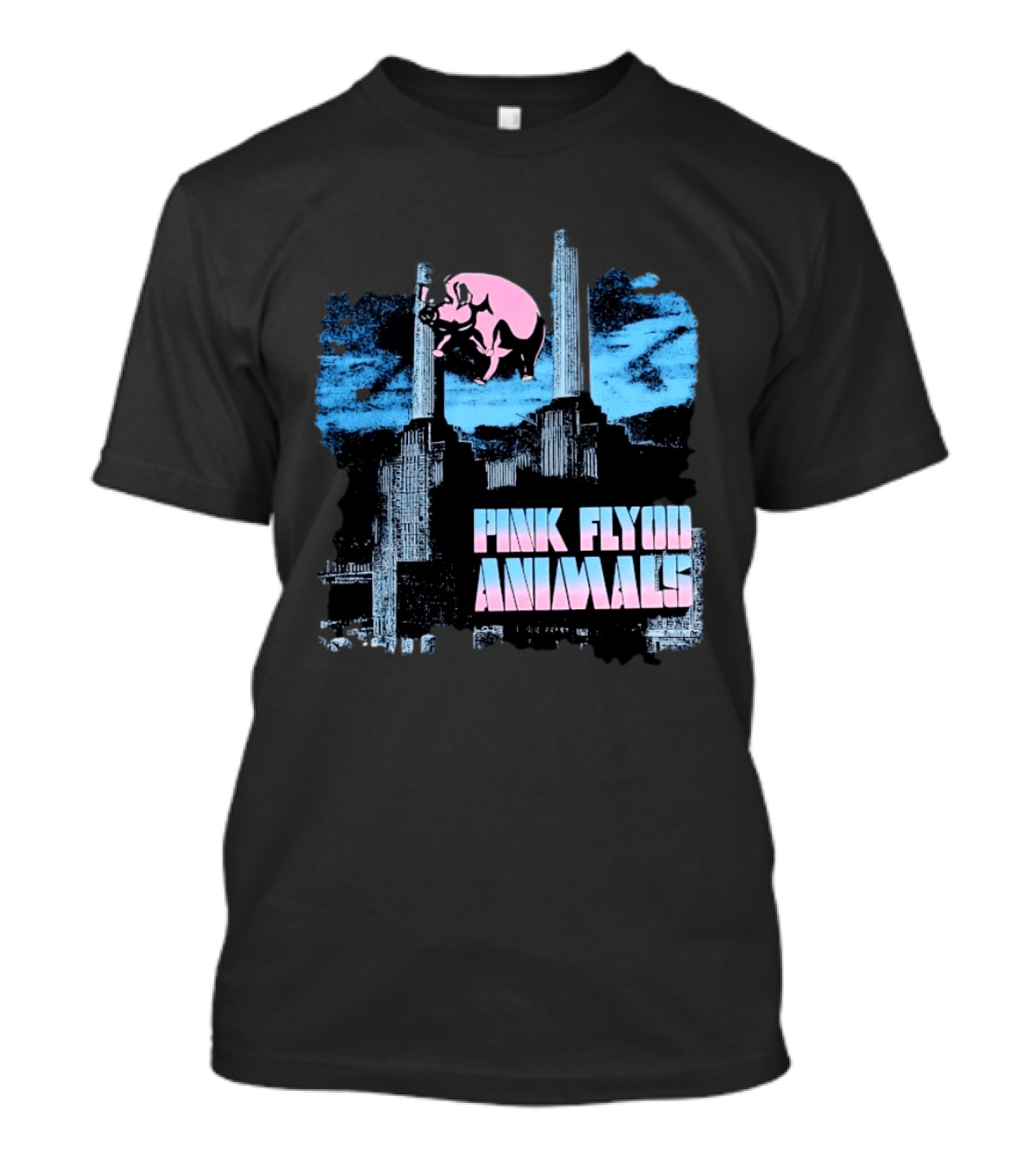 Pink Floyd Animals Album Cover Flying Pig Battersea Power Station T-Shirt