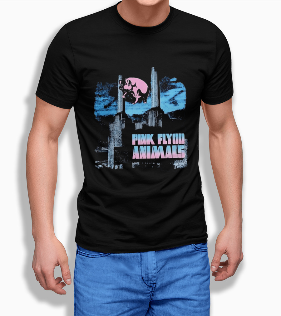Pink Floyd Animals Album Cover Flying Pig Battersea Power Station T-Shirt