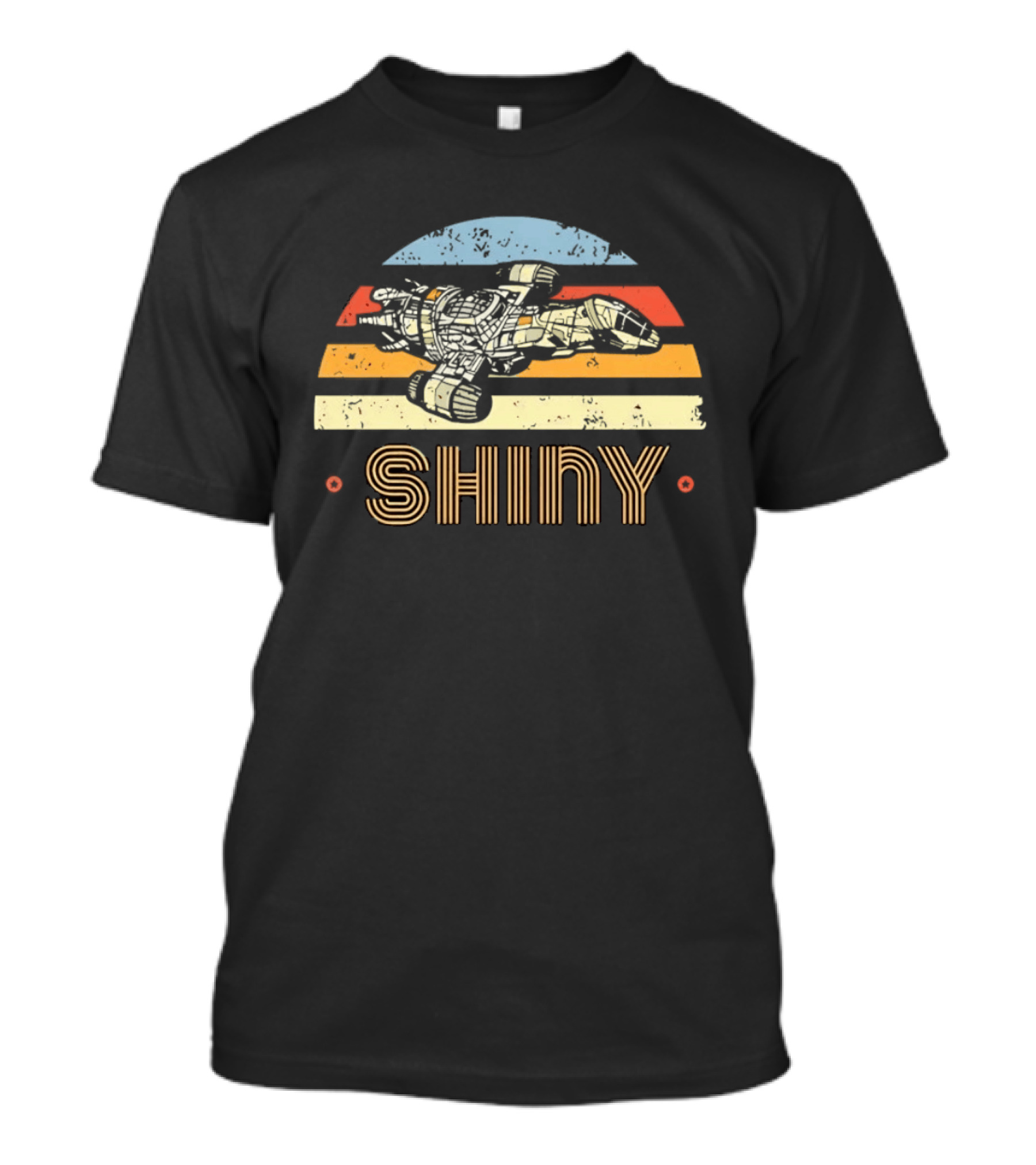 Firefly Serenity Shiny Sci Fi Spaceship Retro Stripes T-Shirt