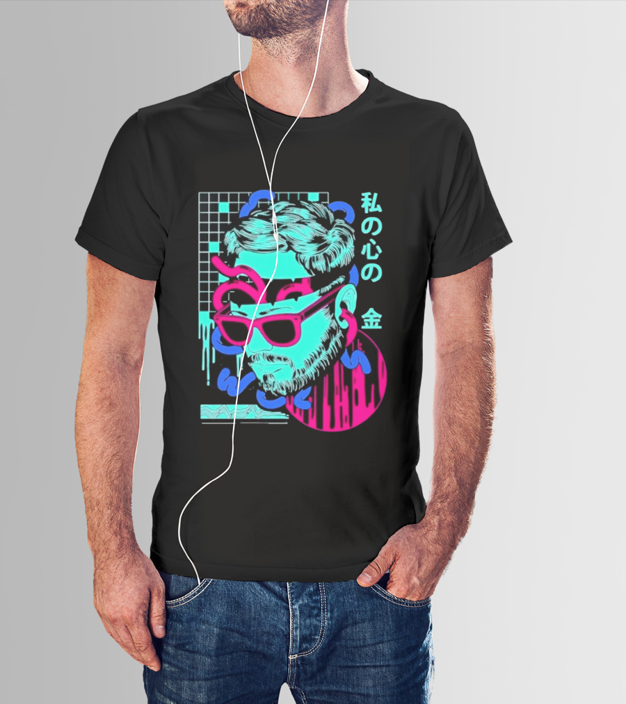 Vaporwave Aesthetic Japanese Text My Heart's Money Neon T-Shirt