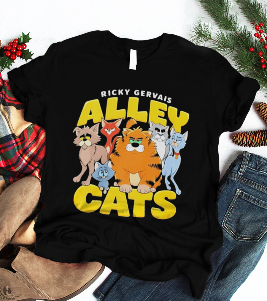 Ricky Gervais Alley Cats Cartoon Friends T-Shirt